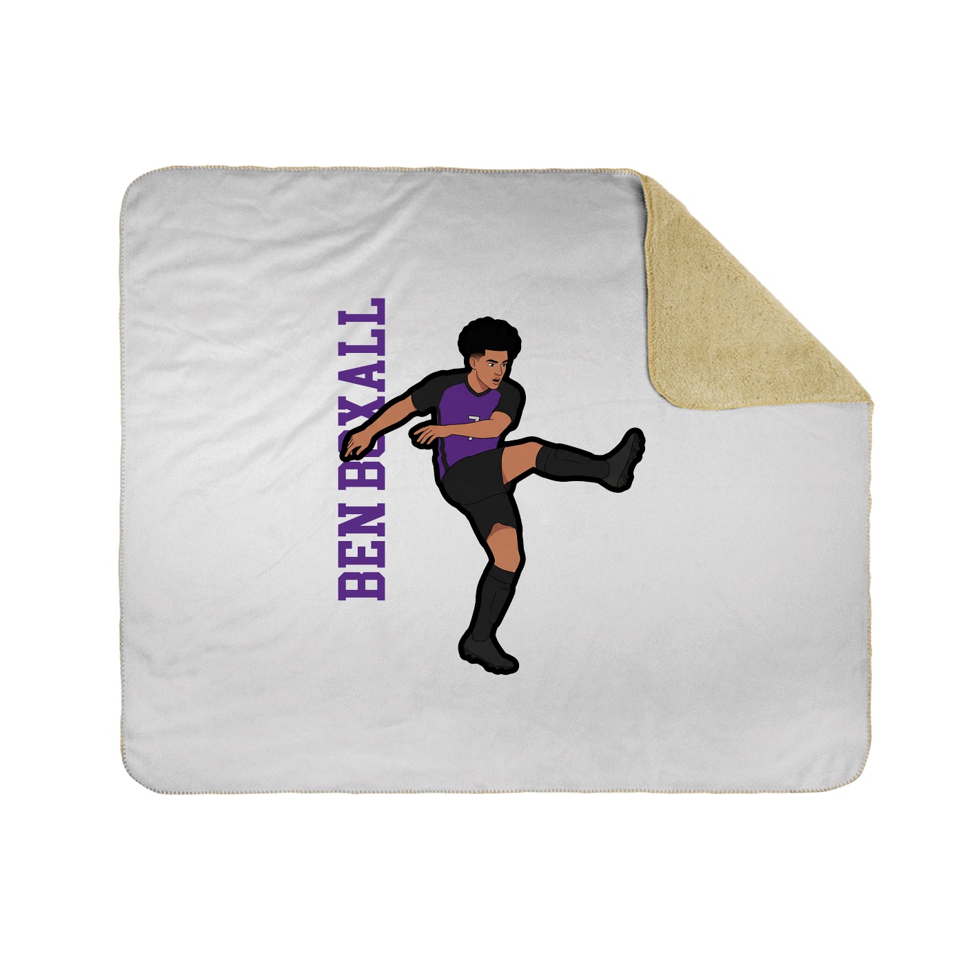 Throw Blanket — Name Vertical in White