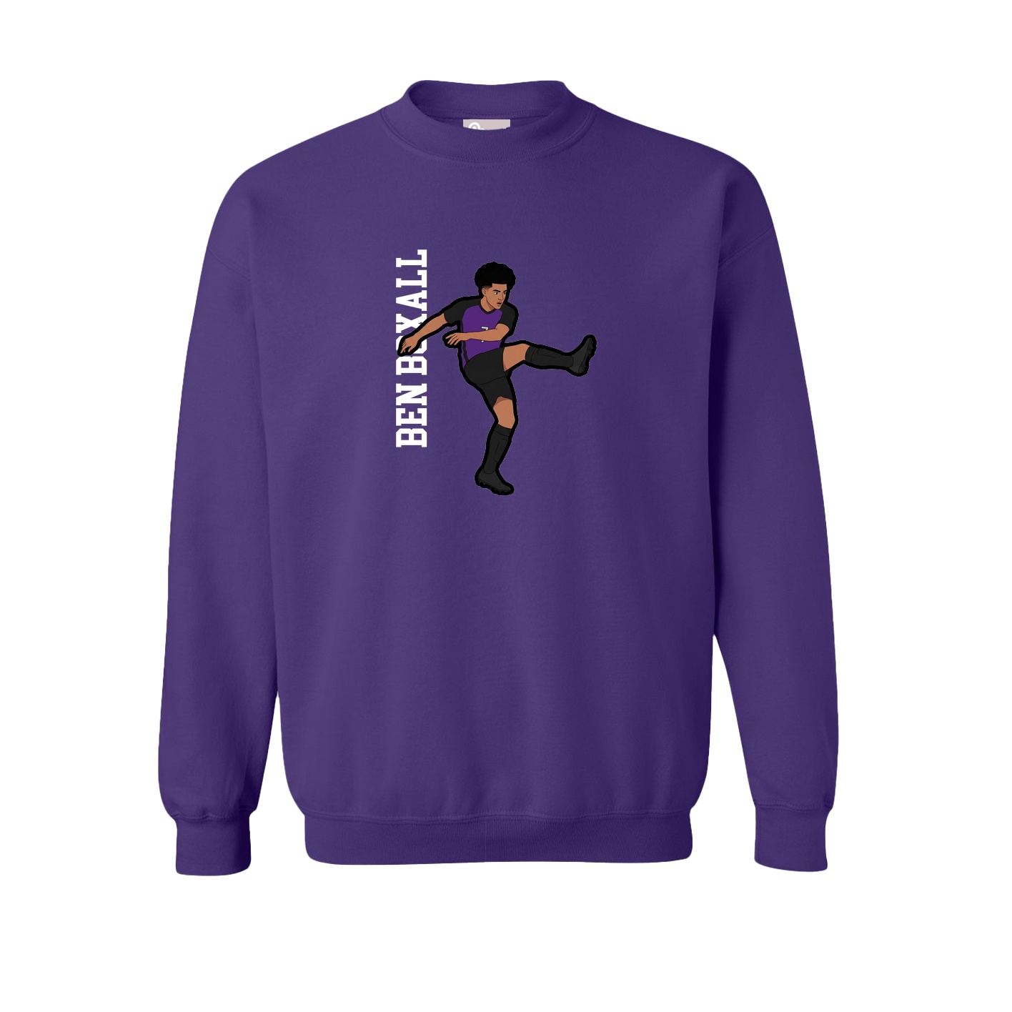 Fleece Crew — Name Vertical in Purple