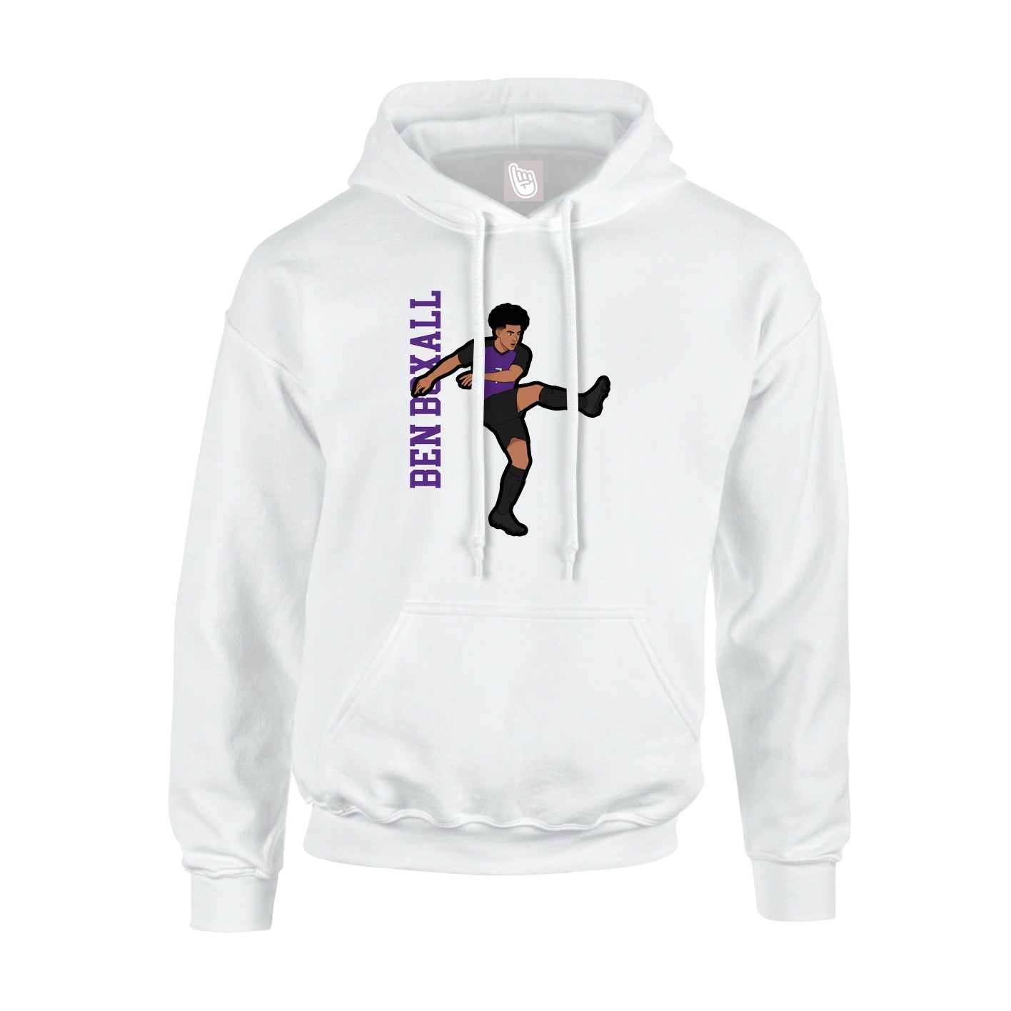 Youth Hoodie — Name Vertical in White