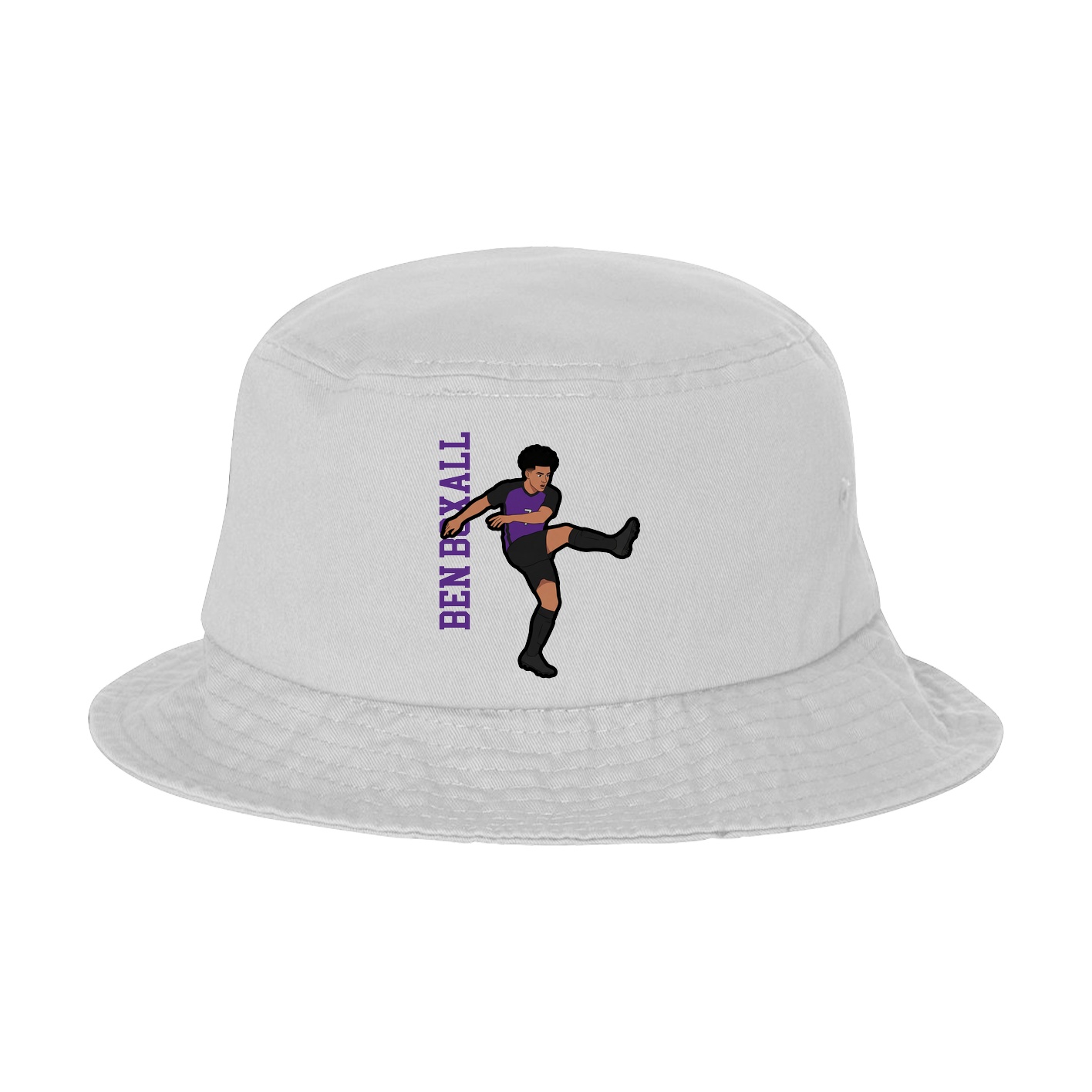 Bucket Cap — Name Vertical in White