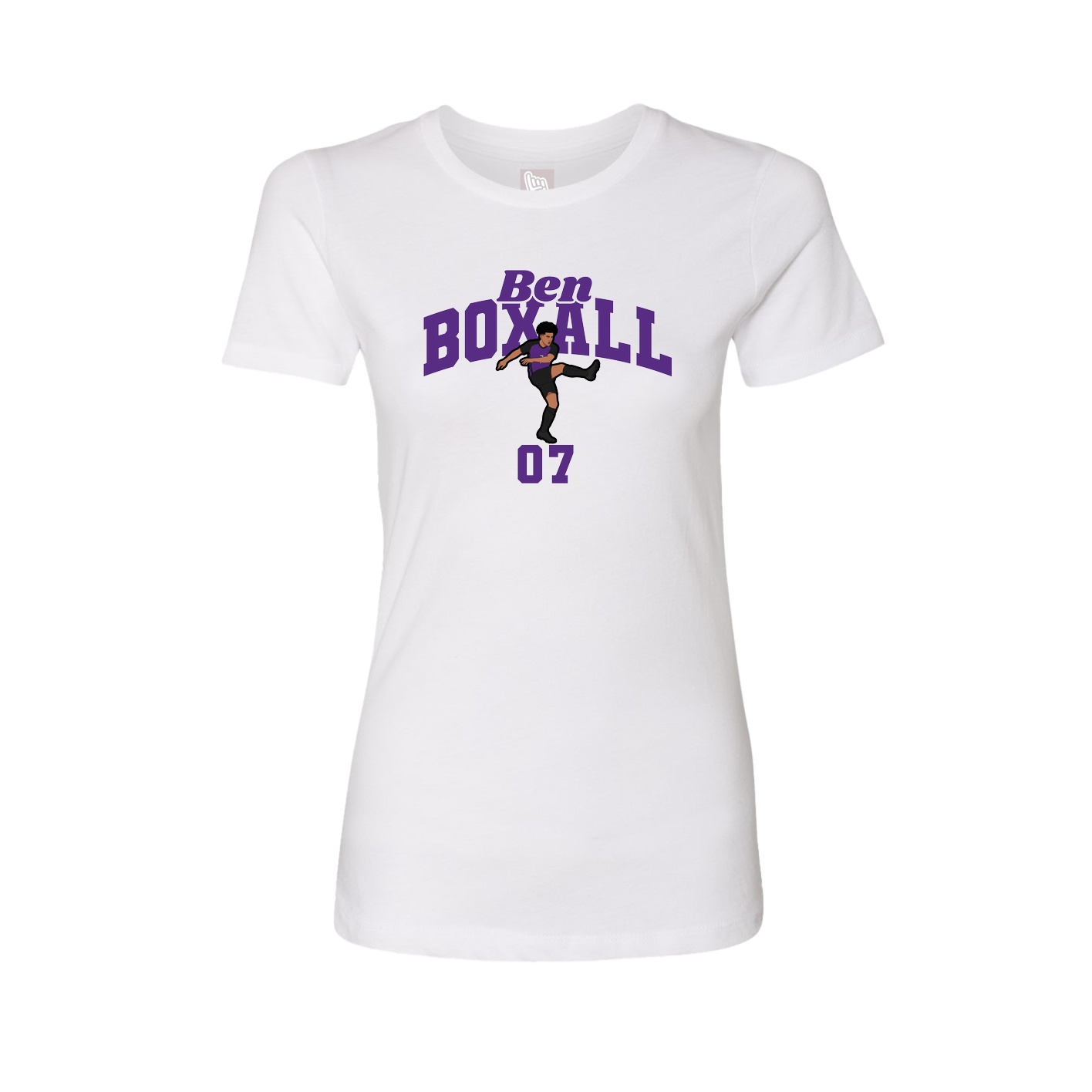 Fitted Women's Tee — Signature Arch in White
