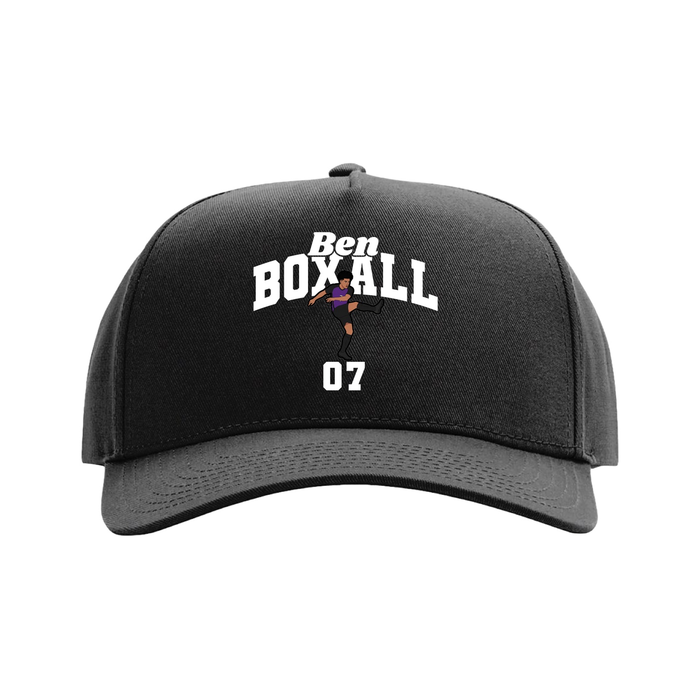 Full Fabric Five-Panel Champ Cap — Signature Arch in Black