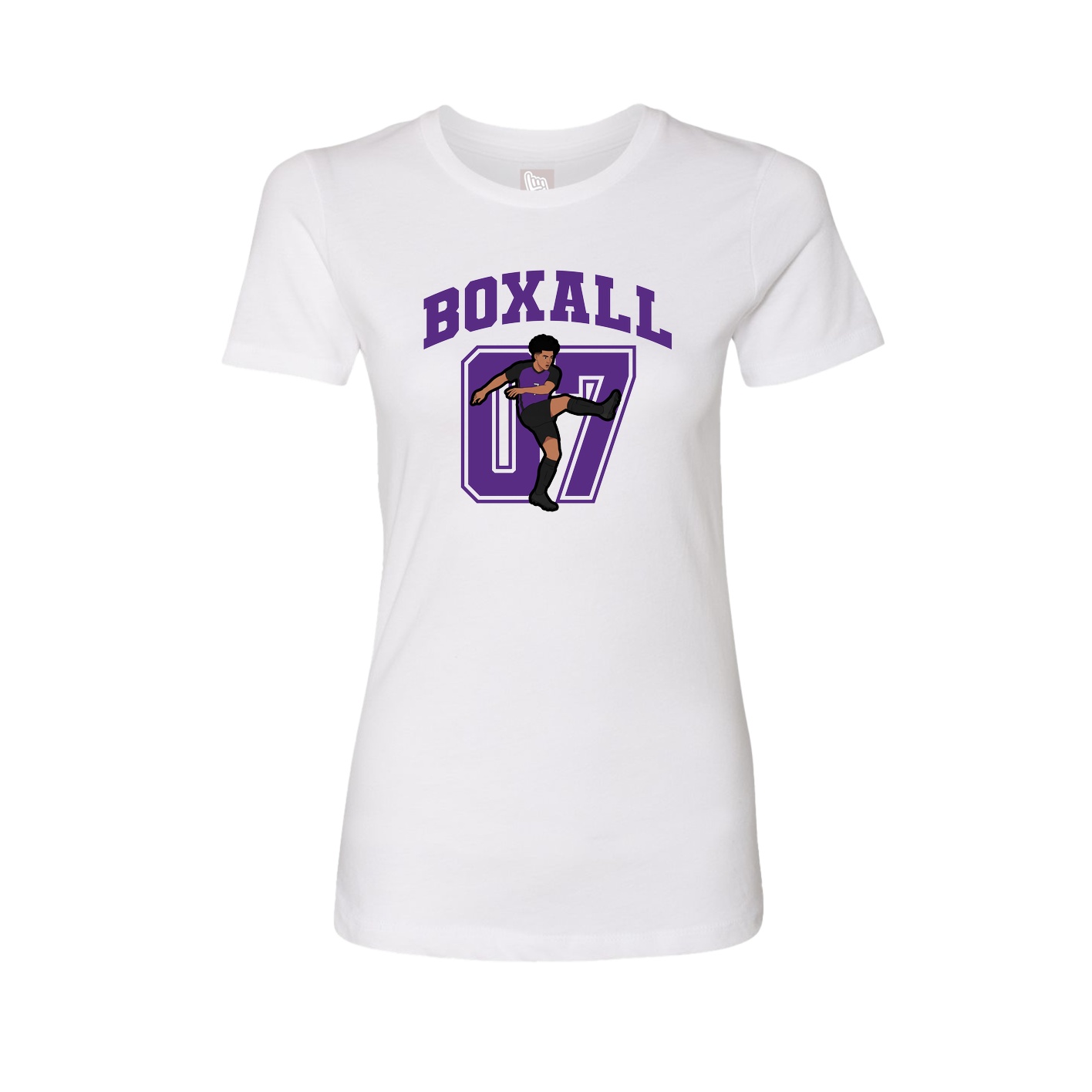 Fitted Women's Tee — Number in White