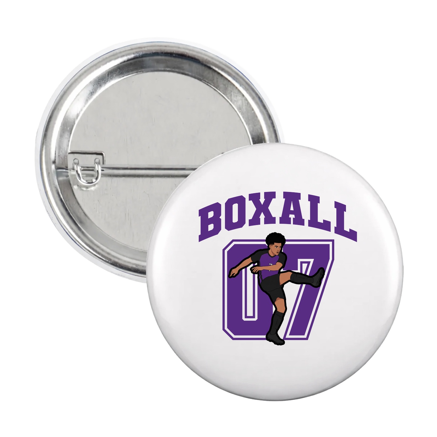 Game Day Button — Number in White