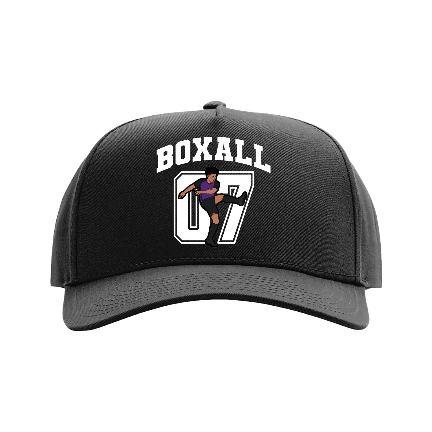 Full Fabric Five-Panel Champ Cap — Number in Black