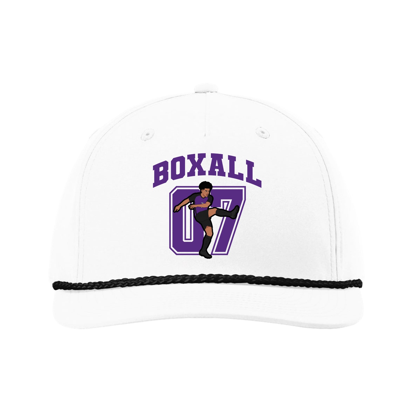 Five-Panel Classic Rope Cap — Number in White