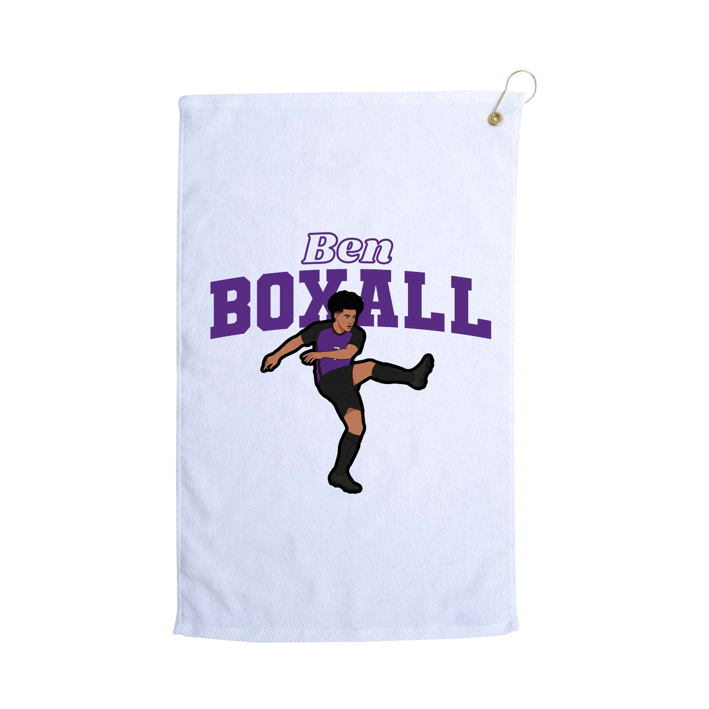 Golf Towel — Name Arch in White