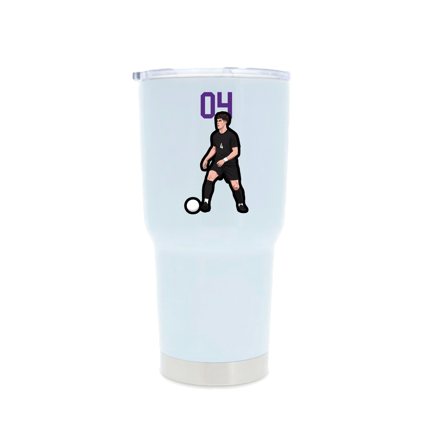 30oz Stainless Steel Tumbler — Number Top in White