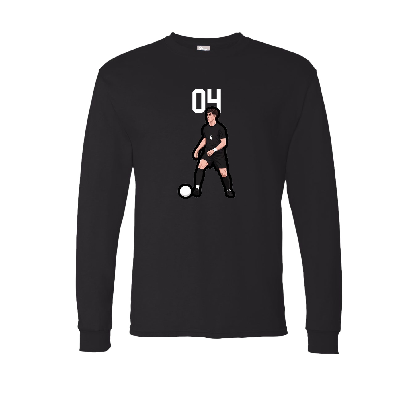 Long Sleeve Tee — Number Top in Black