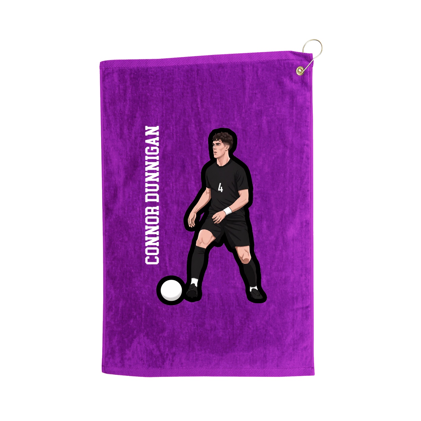Golf Towel — Name Vertical in Purple