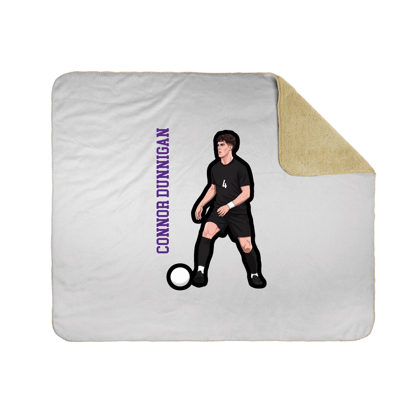 Throw Blanket — Name Vertical in White