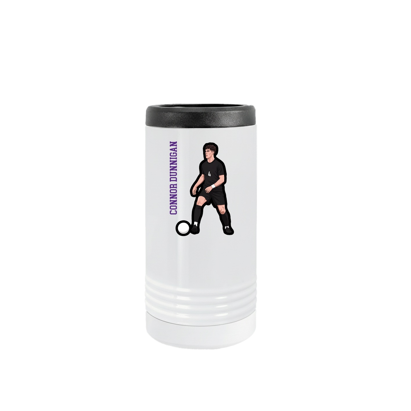 Slim Beverage Holder — Name Vertical in White