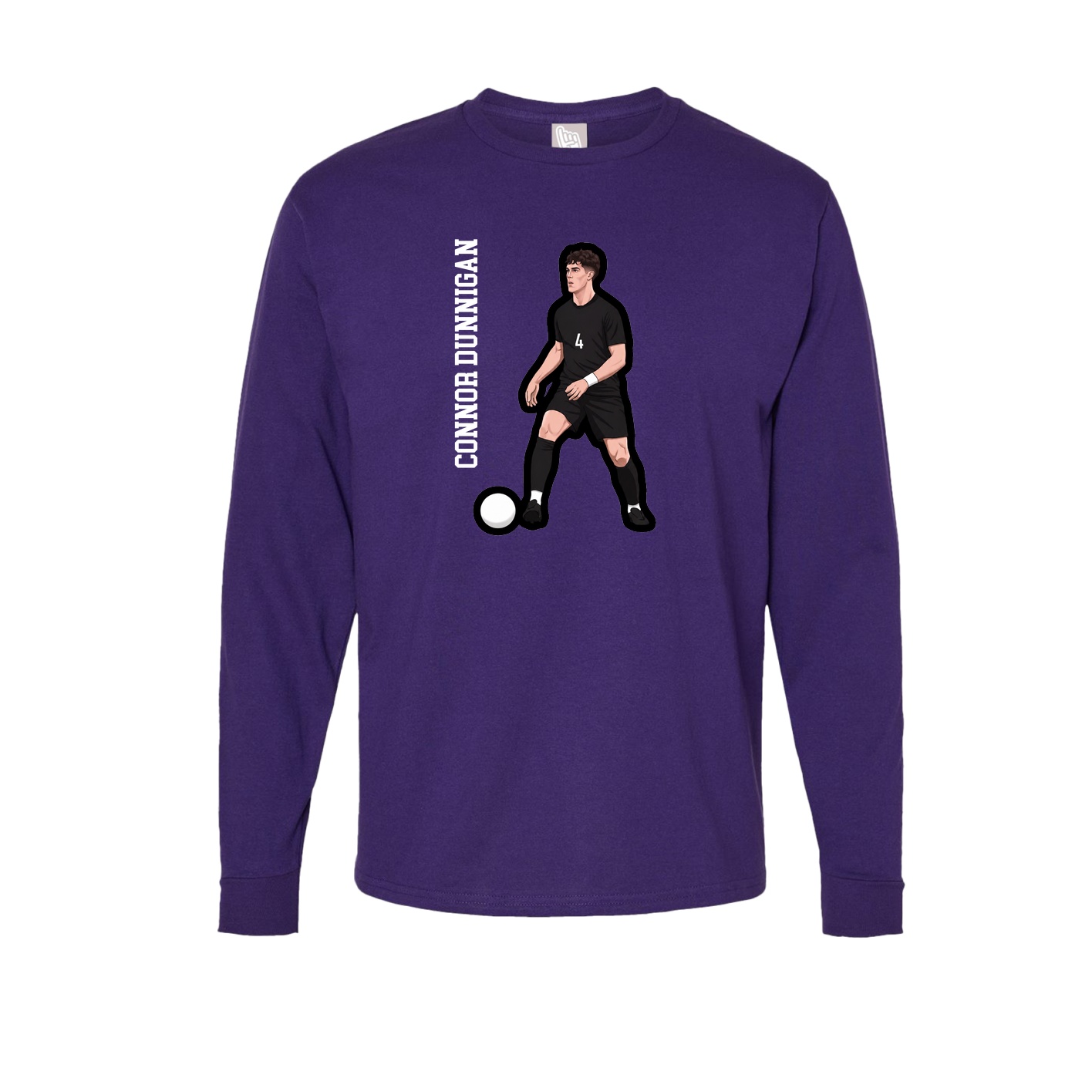 Long Sleeve Tee — Name Vertical in Purple