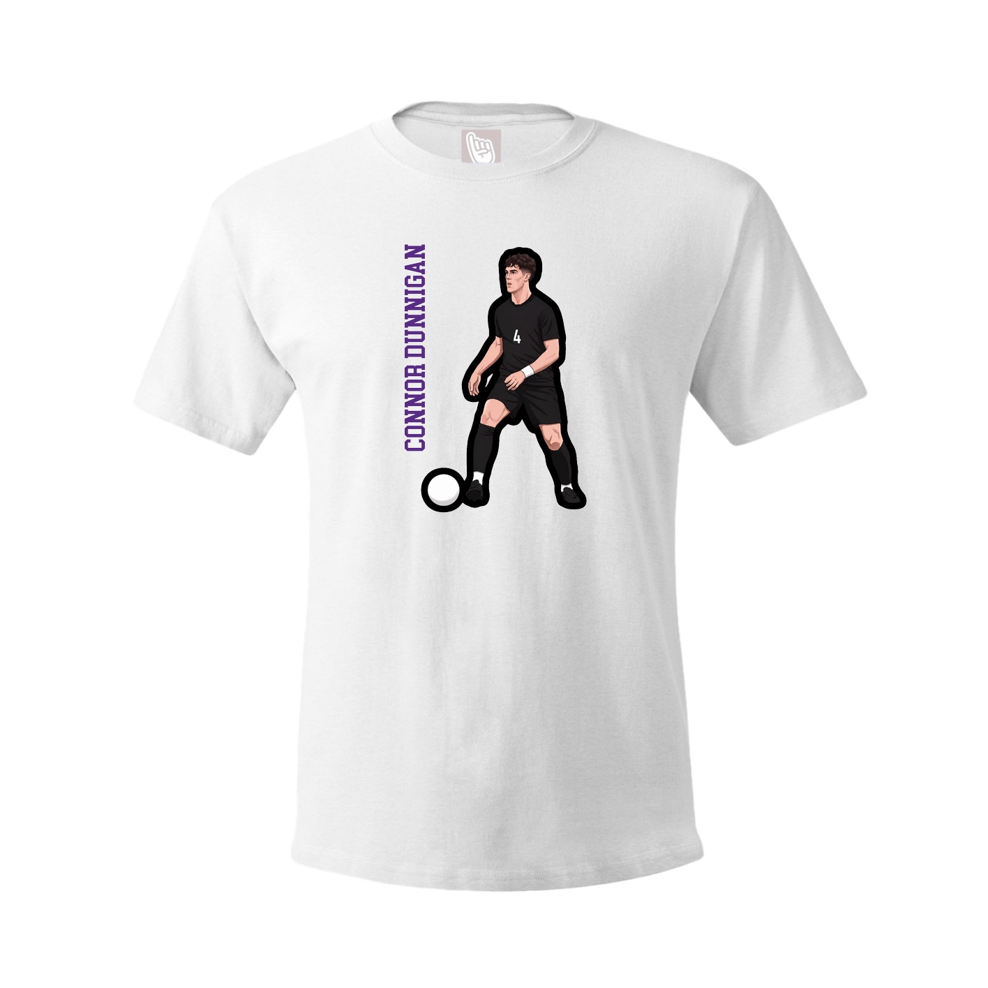 Youth Tee — Name Vertical in White