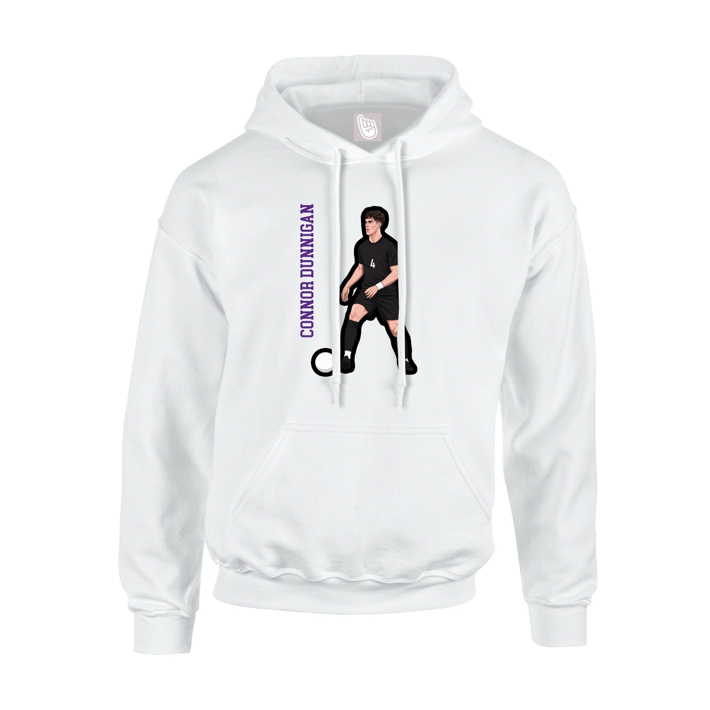Youth Hoodie — Name Vertical in White