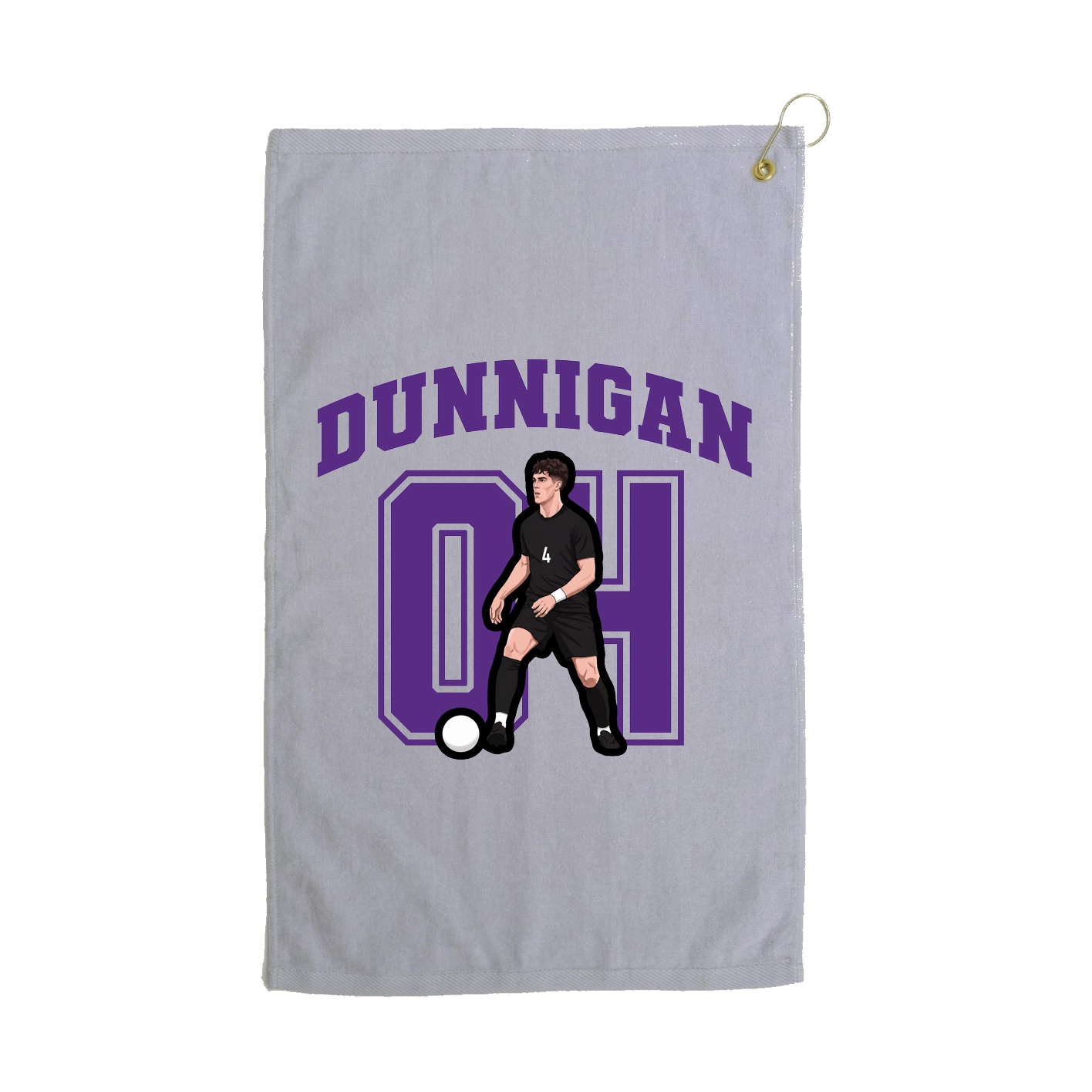 Golf Towel — Number in Grey