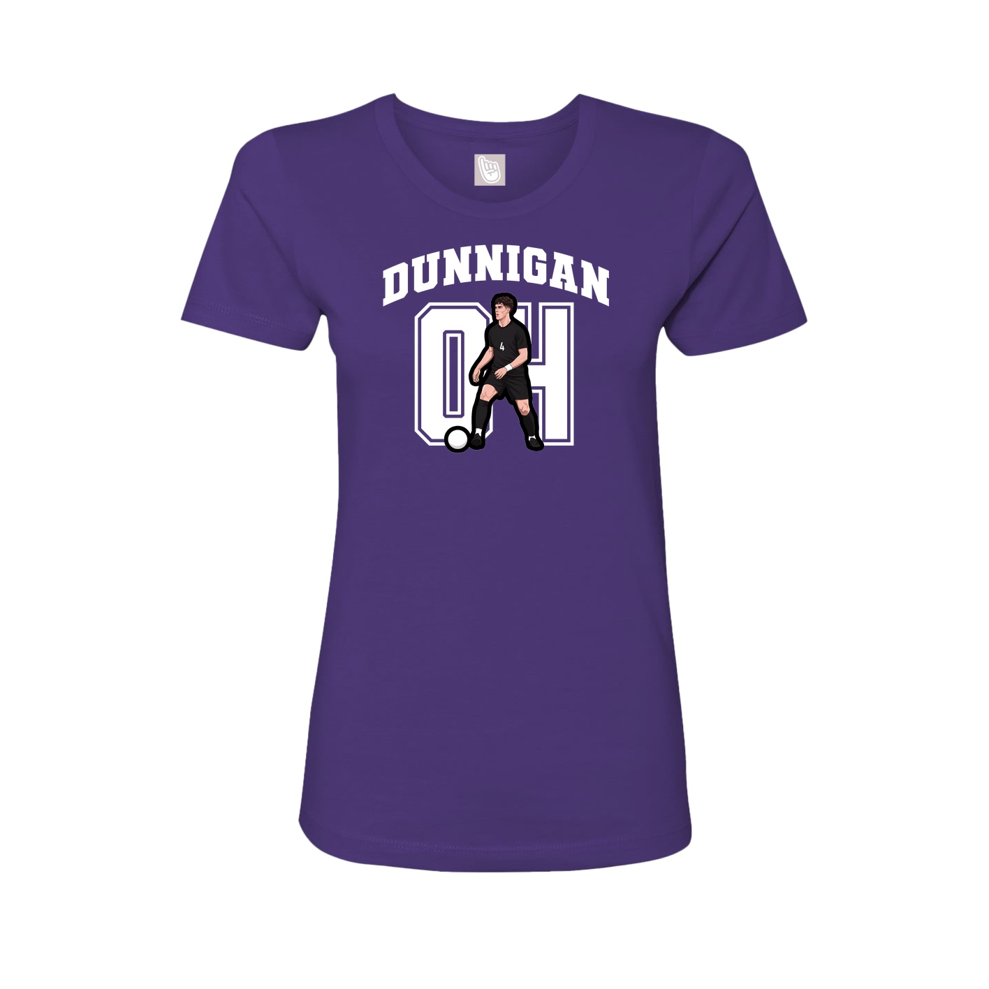 Fitted Women's Tee — Number in Purple