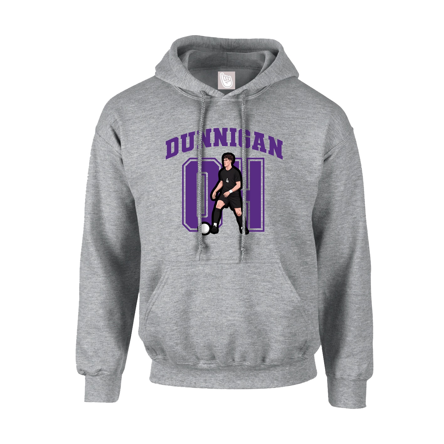 Hoodie — Number in Grey