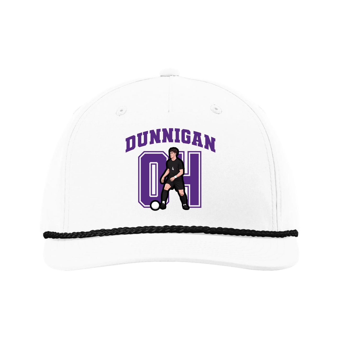 Five-Panel Classic Rope Cap — Number in White