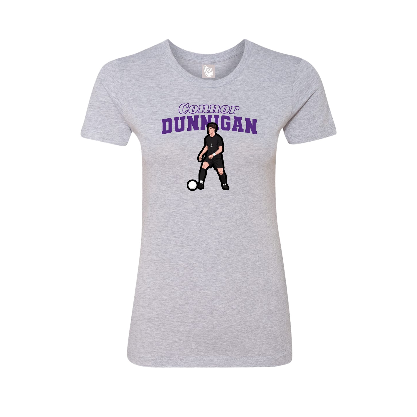 Fitted Women's Tee — Name Arch in Grey