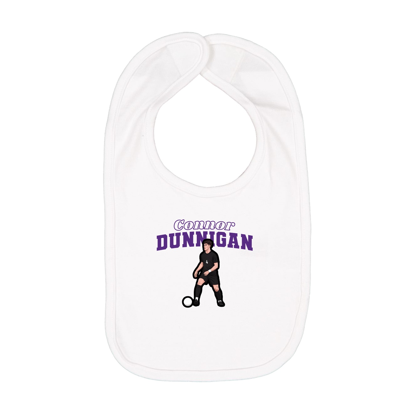Infant Bib — Name Arch in White