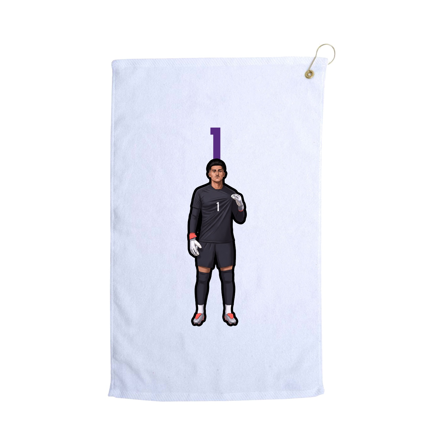Golf Towel — Number Top in White