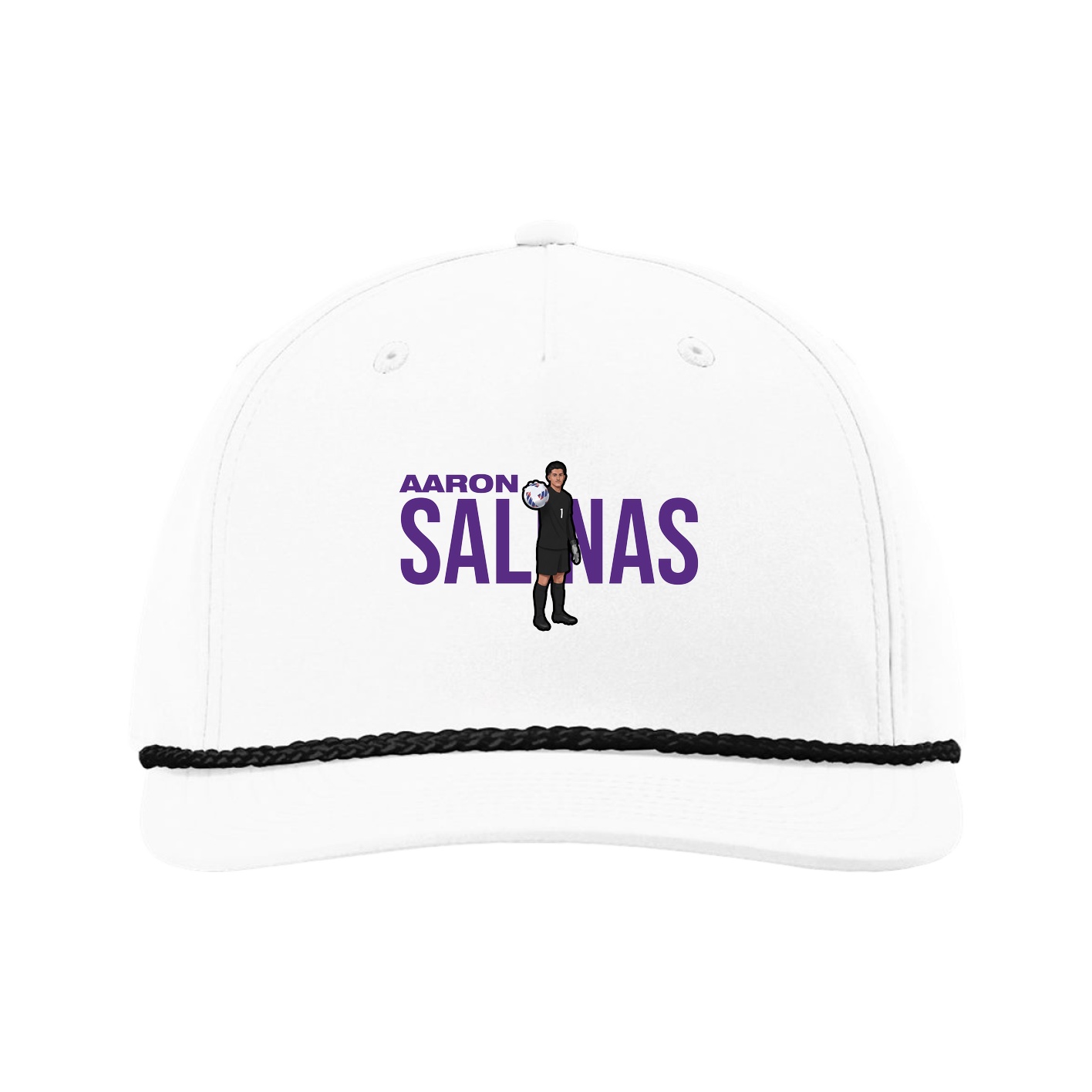 Five-Panel Classic Rope Cap — Player Name in White