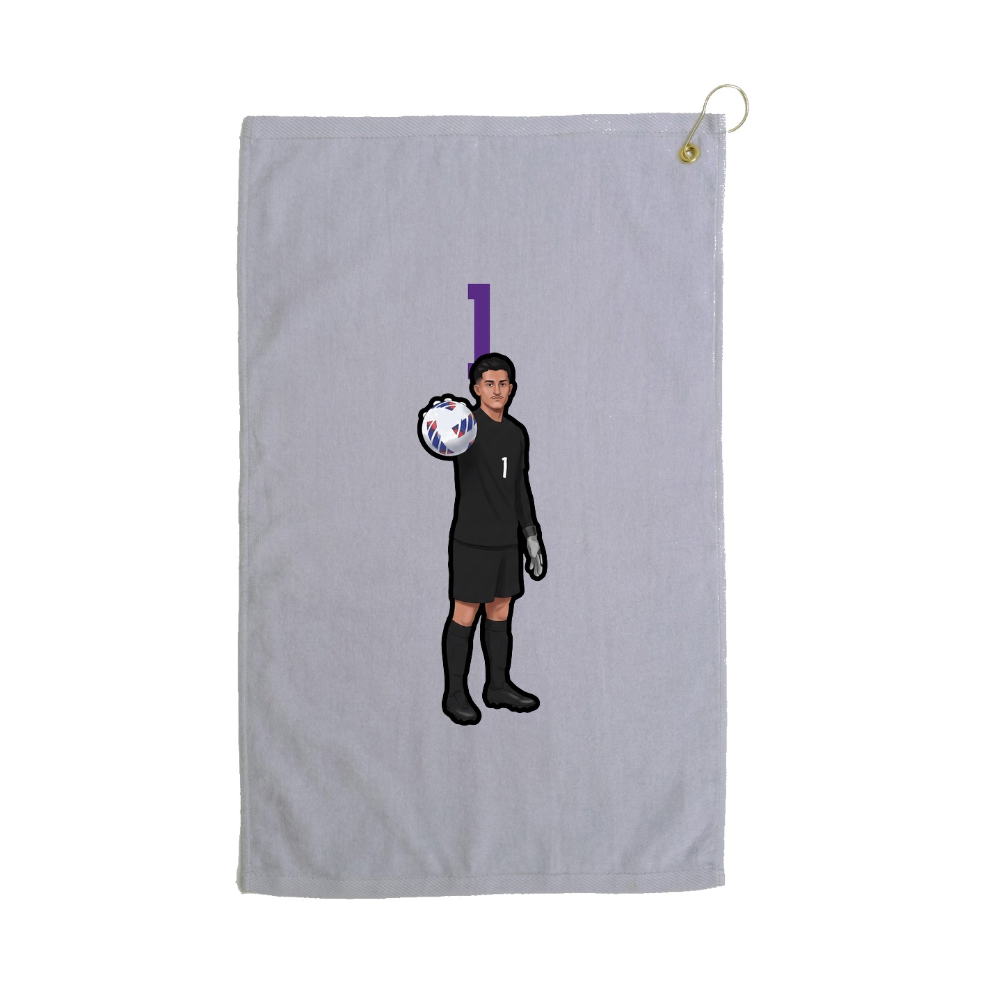 Golf Towel — Number Top in Grey