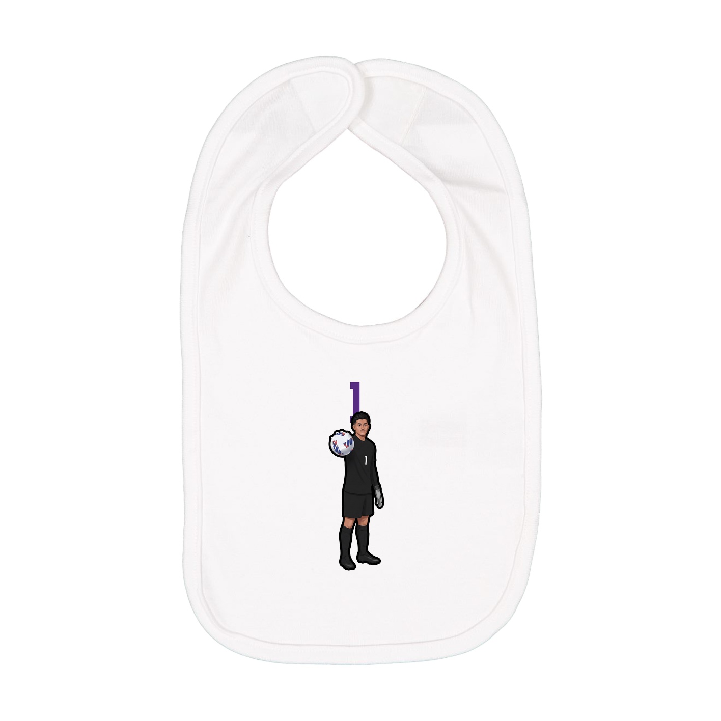 Infant Bib — Number Top in White