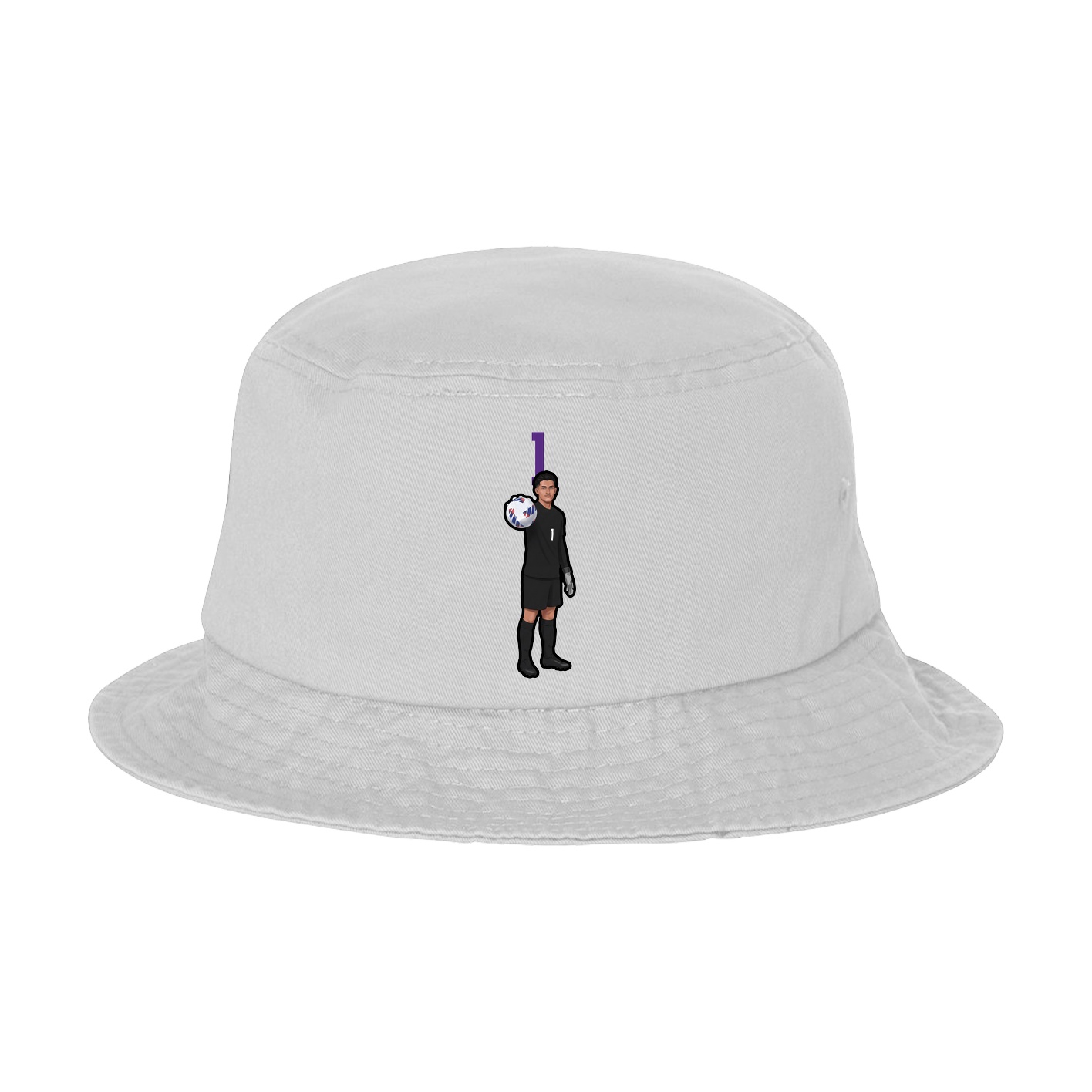 Bucket Cap — Number Top in White