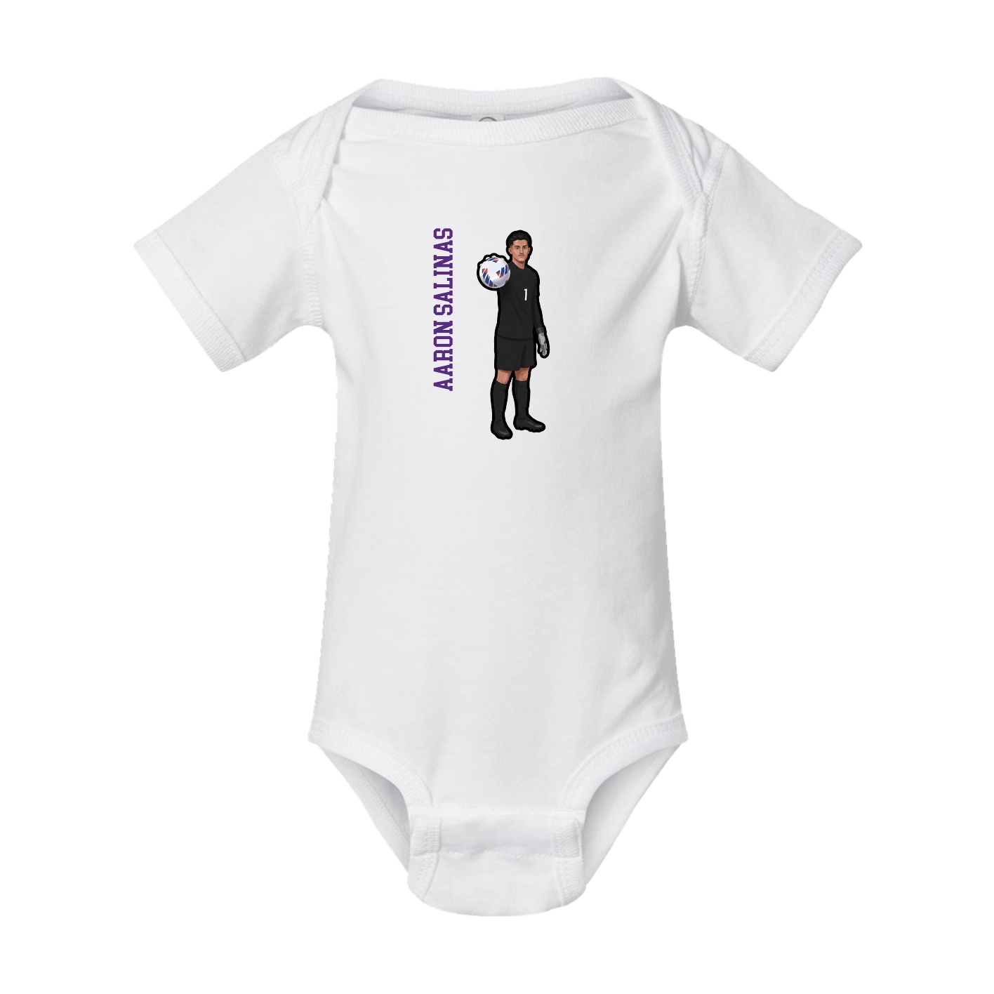 Baby Onesie — Name Vertical in White