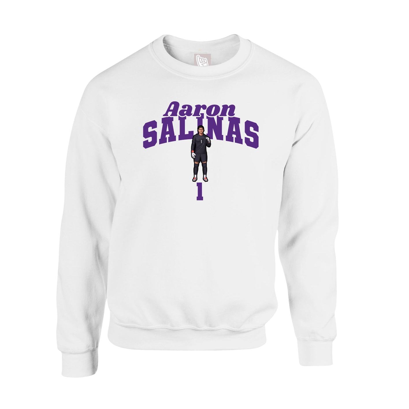 Fleece Crew — Signature Arch in White
