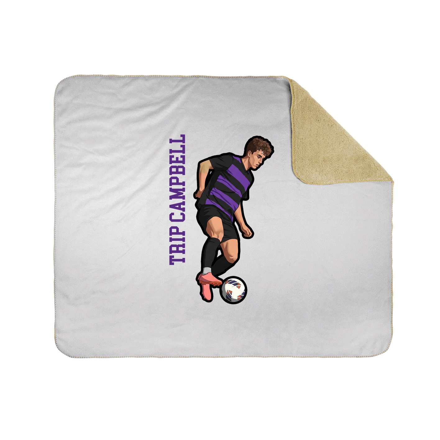 Throw Blanket — Name Vertical in White