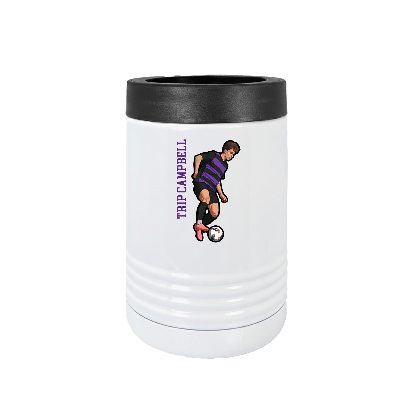 Beverage Holder — Name Vertical in White