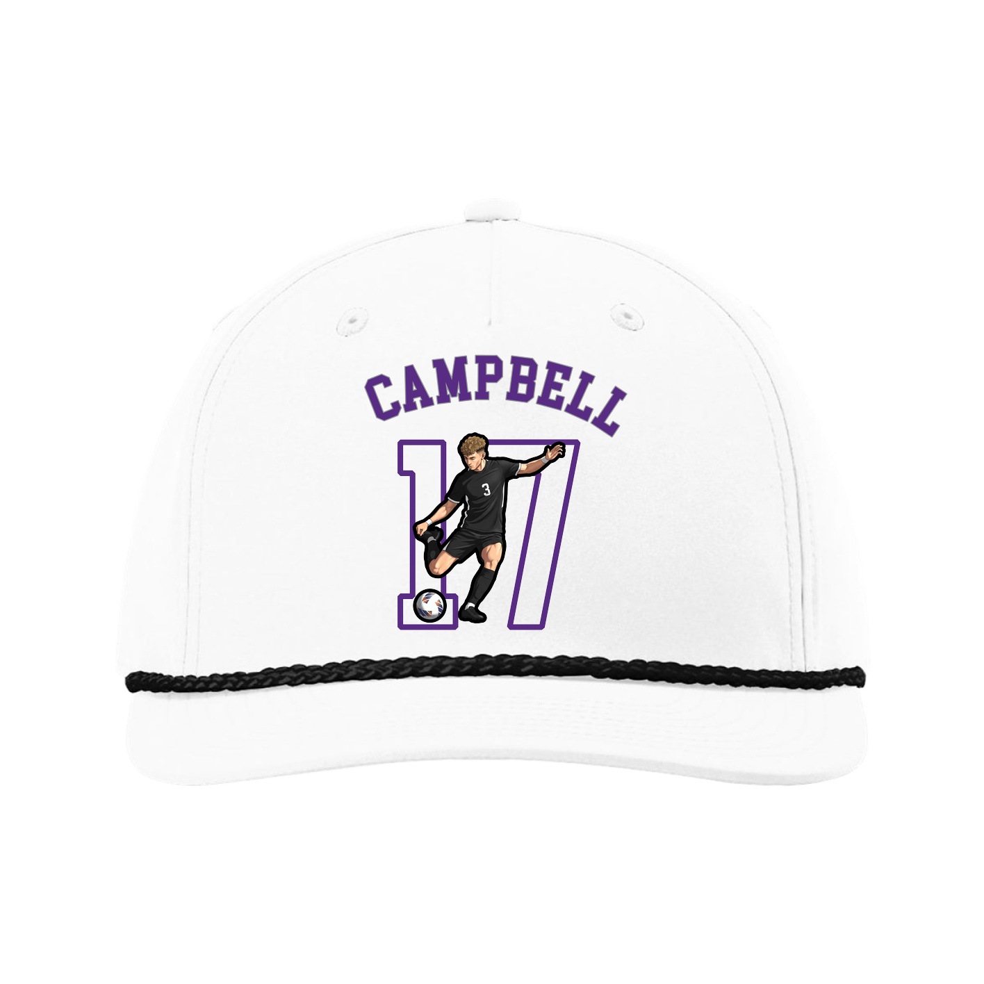 Five-Panel Classic Rope Cap — Shirsey Arch in White