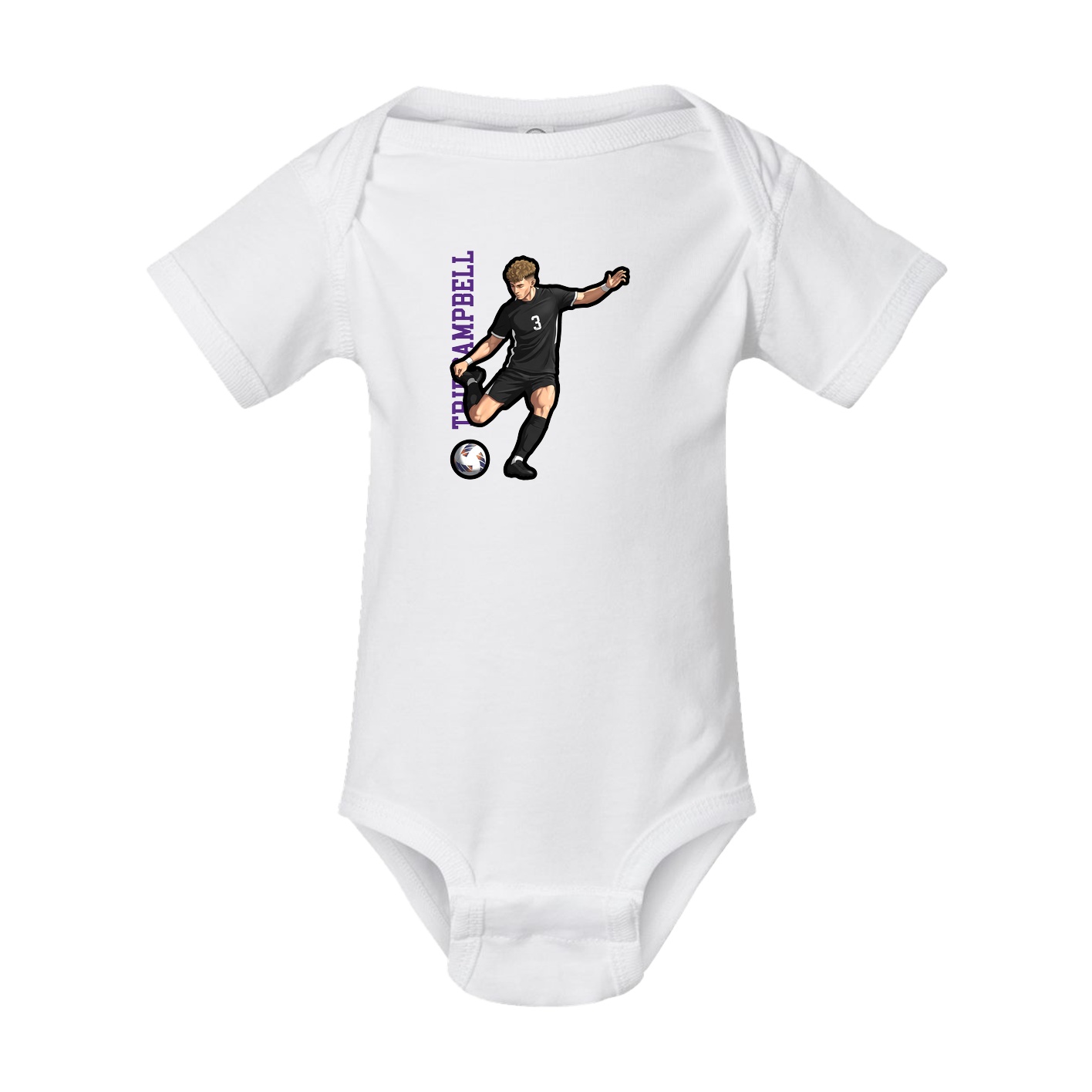 Baby Onesie — Name Vertical in White