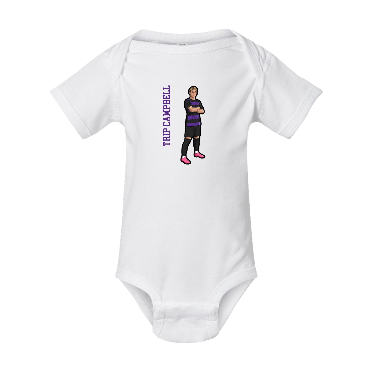 Baby Onesie — Name Vertical in White