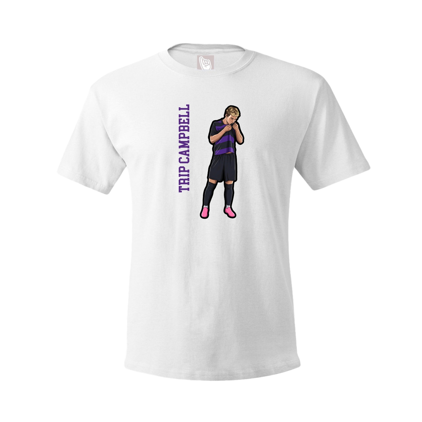Youth Tee — Name Vertical in White