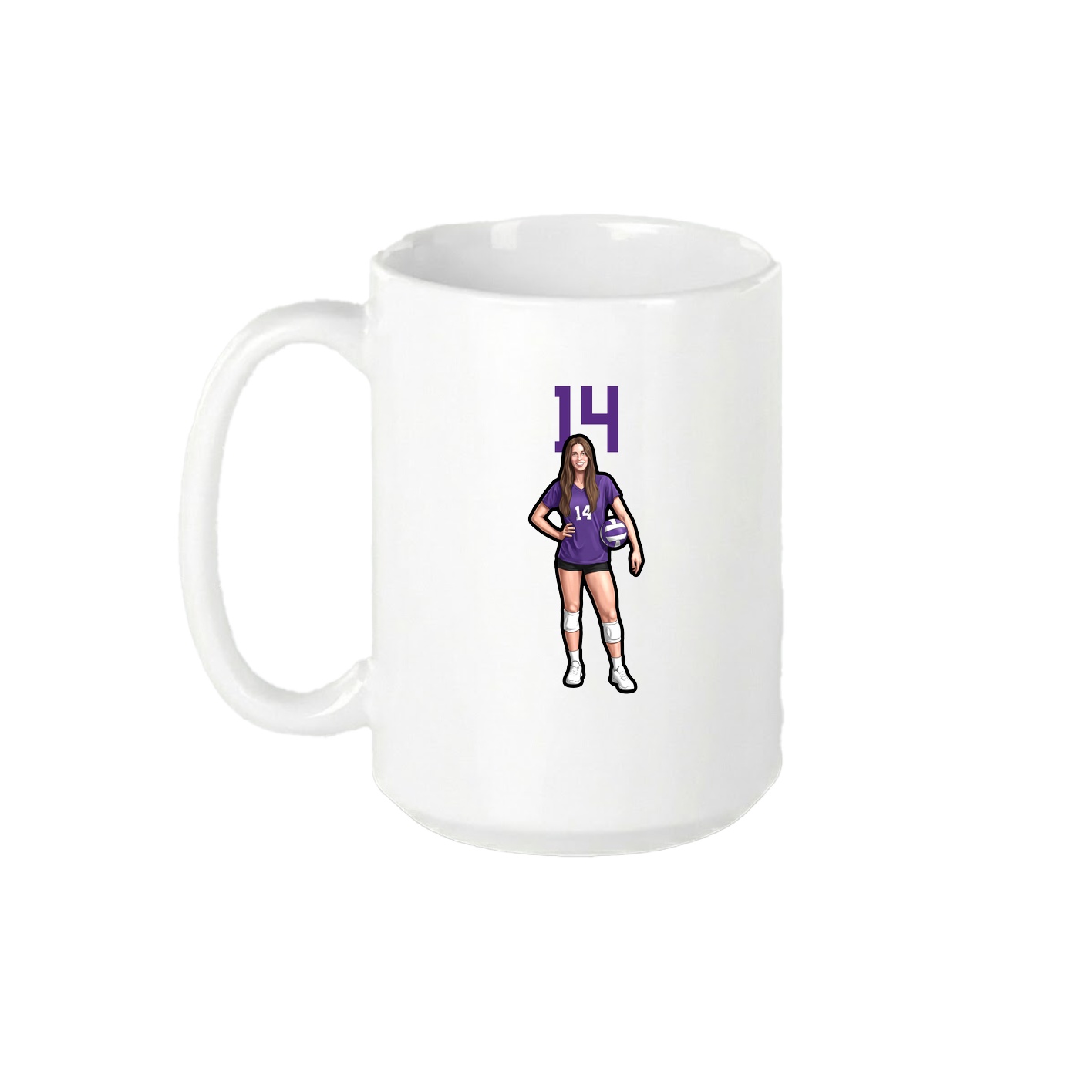 15oz Coffee Mug — Number Top in White