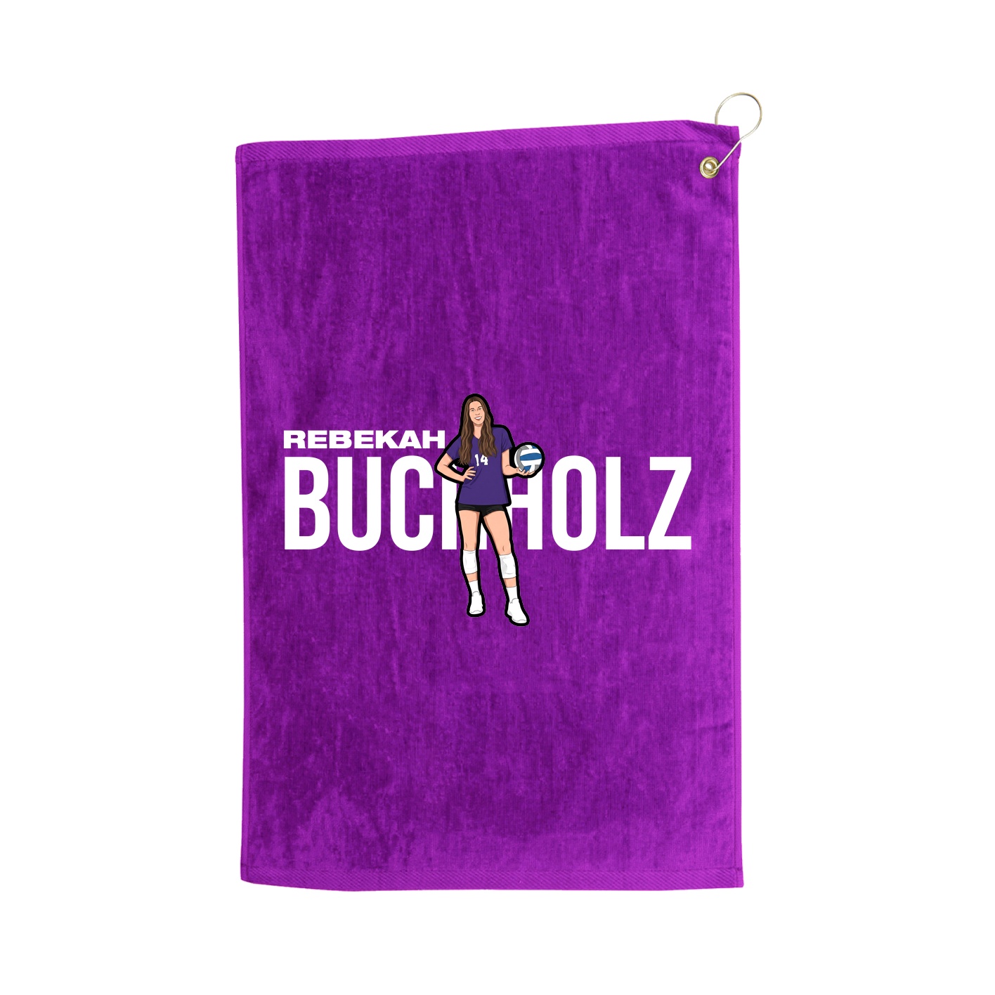 Golf Towel — Player Name in Purple