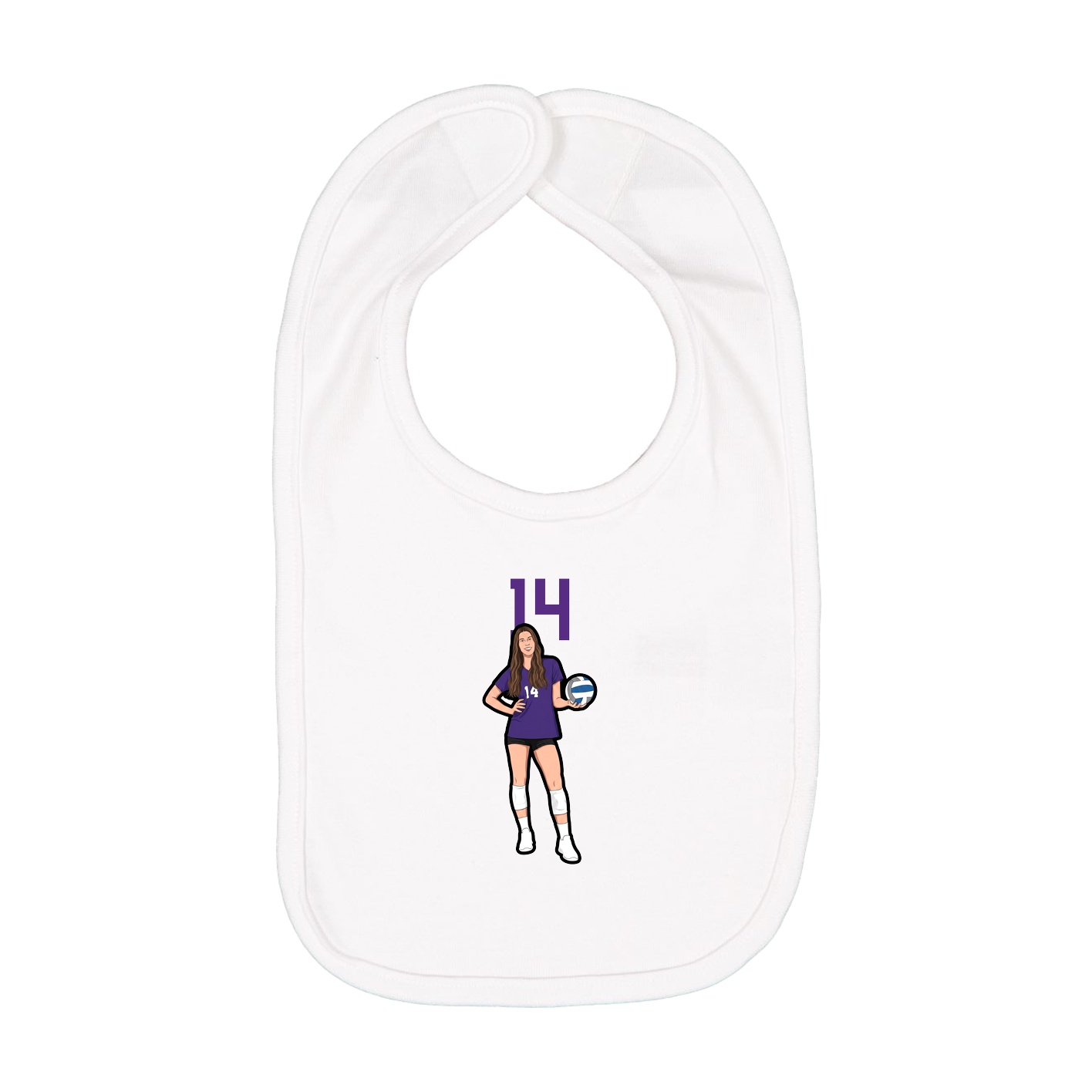 Infant Bib — Number Top in White