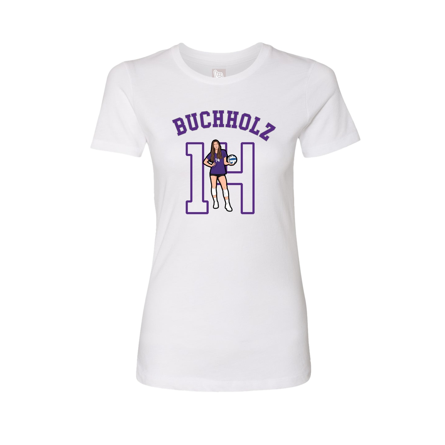 Fitted Women's Tee — Shirsey Arch in White
