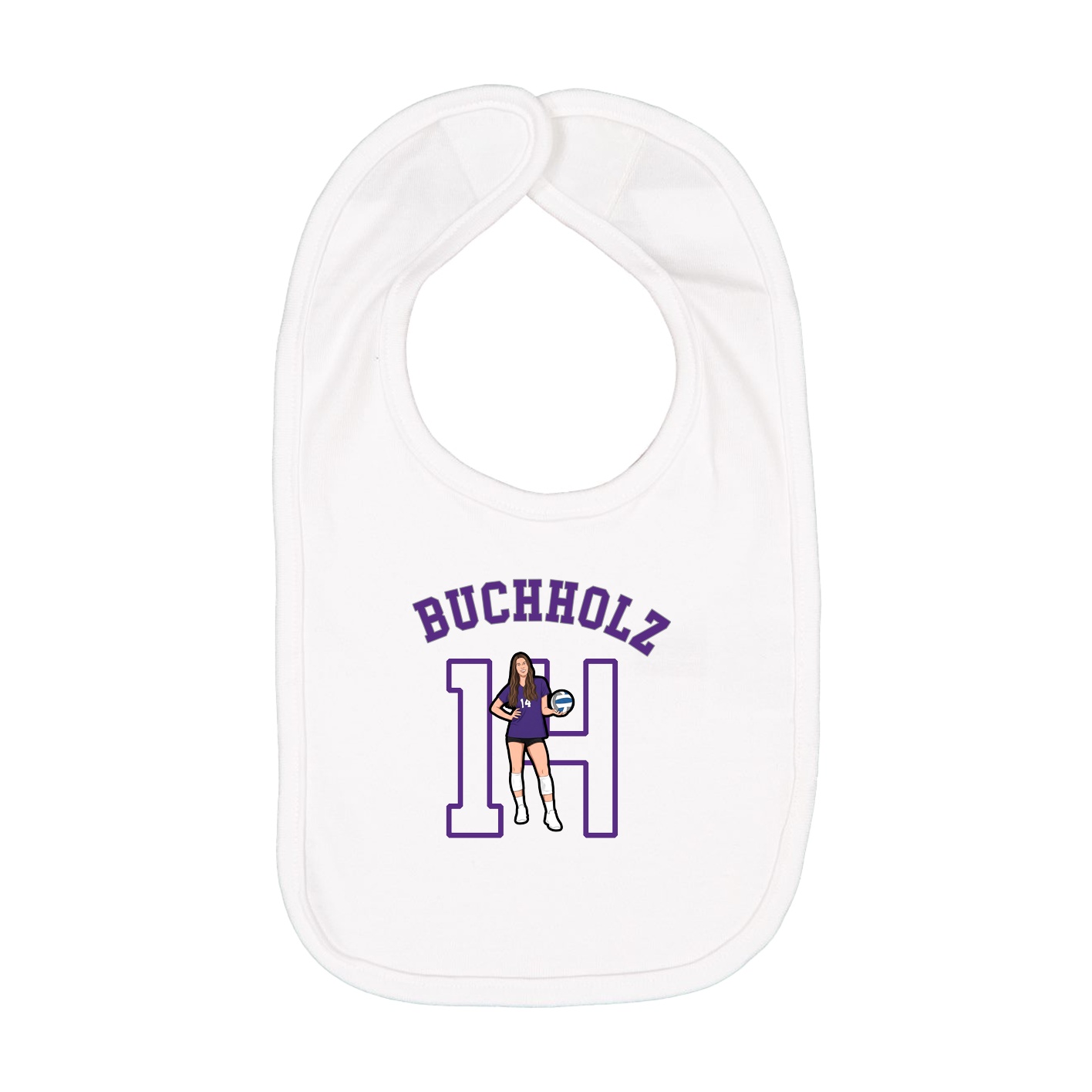 Infant Bib — Shirsey Arch in White