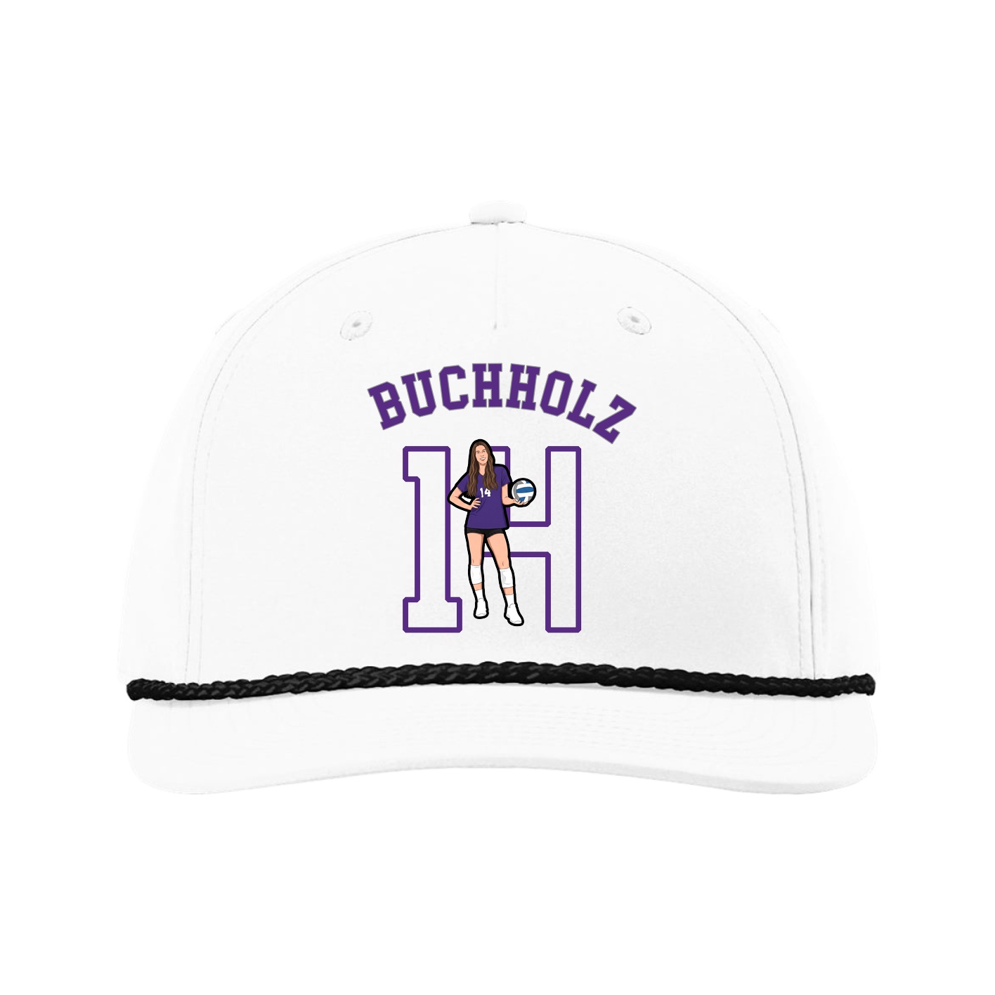 Five-Panel Classic Rope Cap — Shirsey Arch in White
