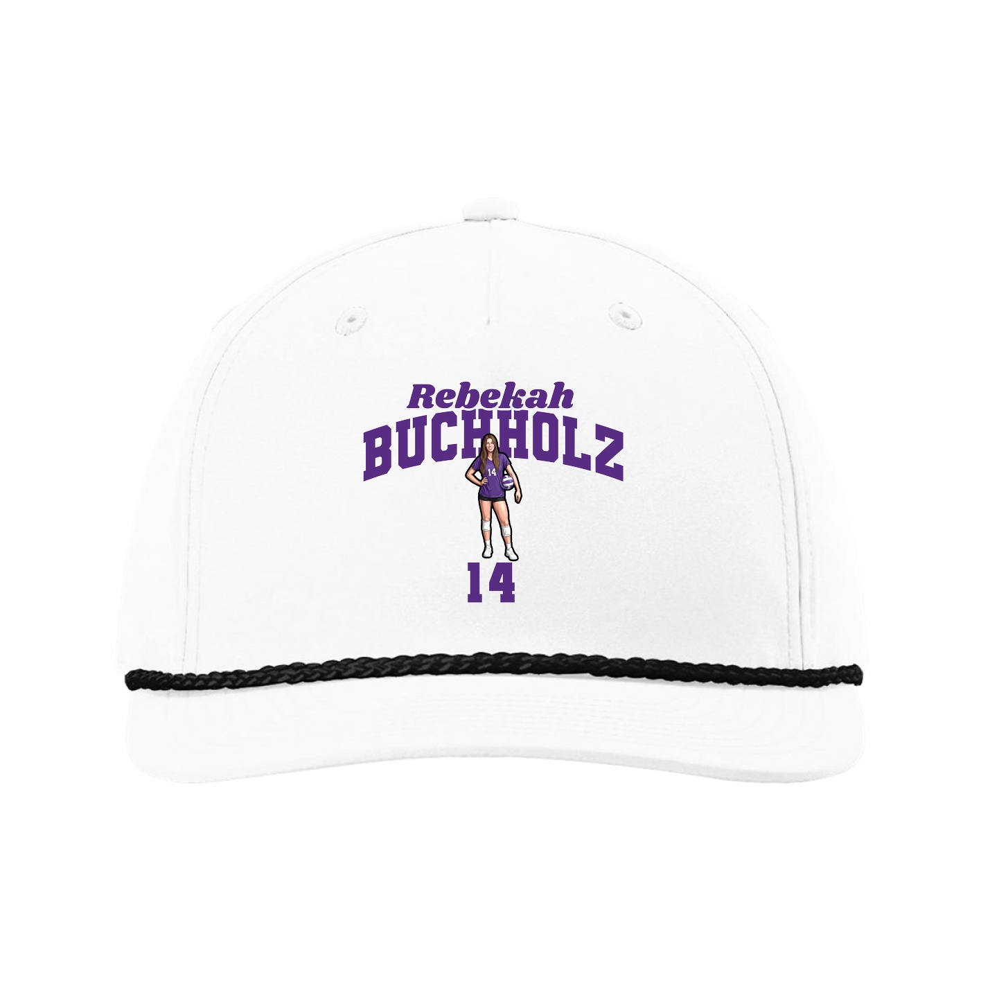 Five-Panel Classic Rope Cap — Signature Arch in White