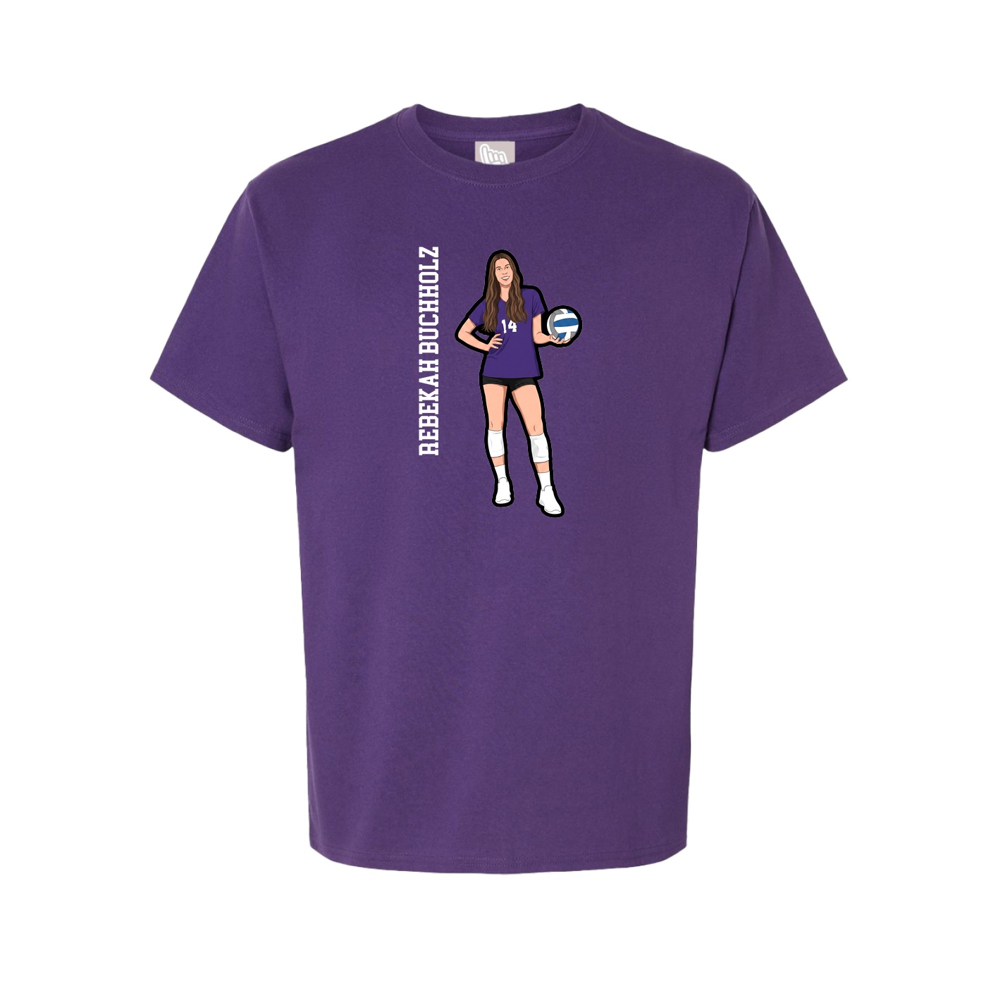 Youth Tee — Name Vertical in Purple