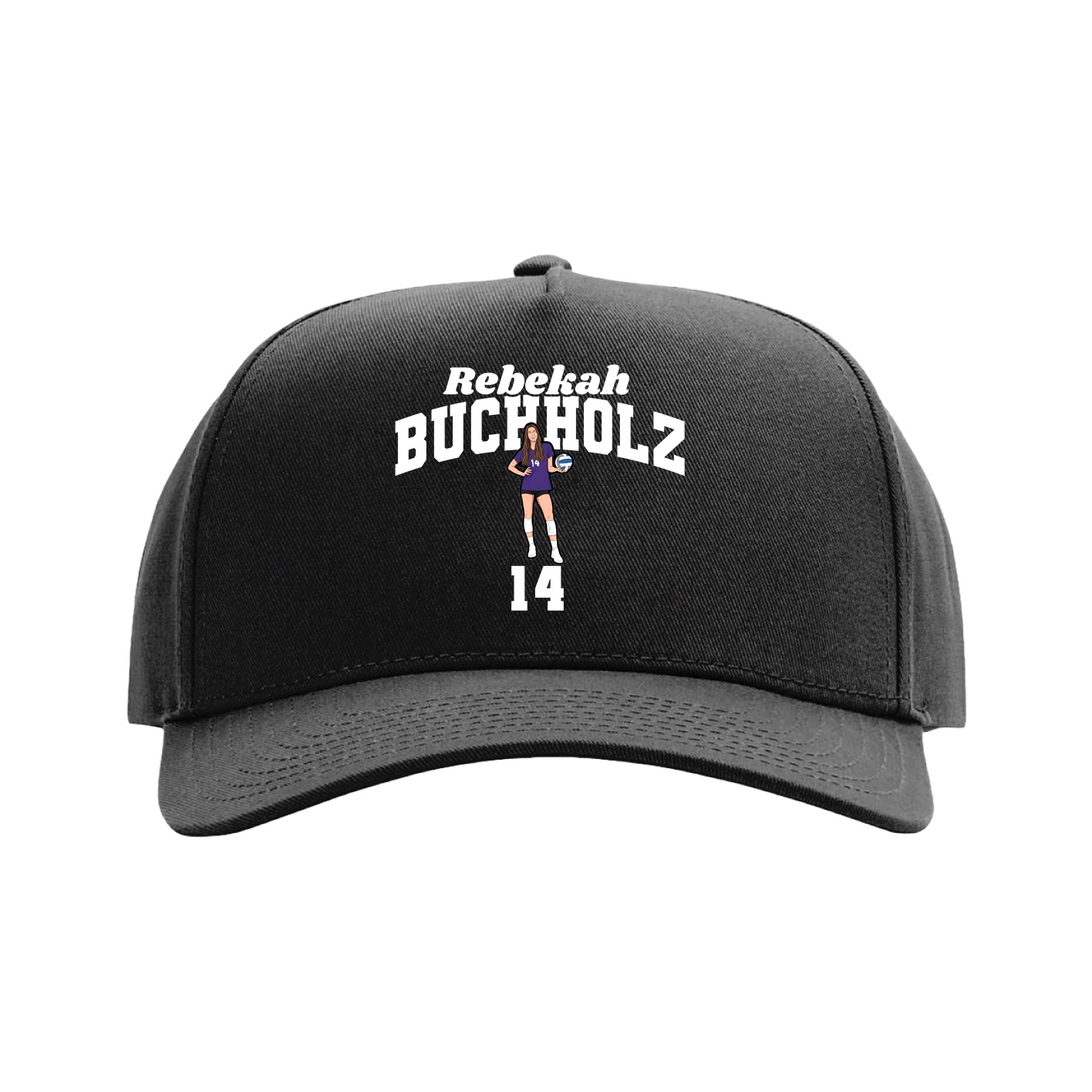 Full Fabric Five-Panel Champ Cap — Signature Arch in Black