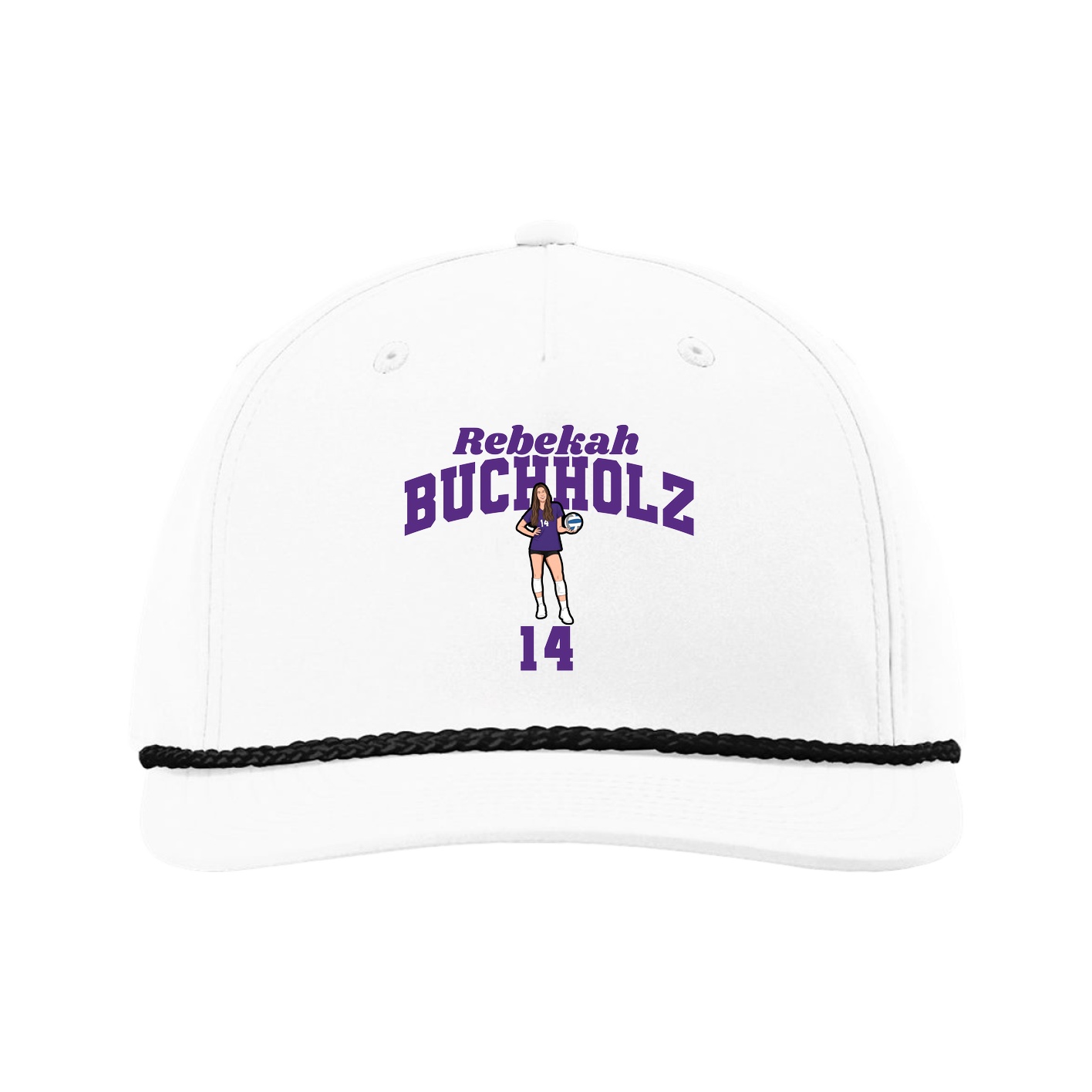 Five-Panel Classic Rope Cap — Signature Arch in White