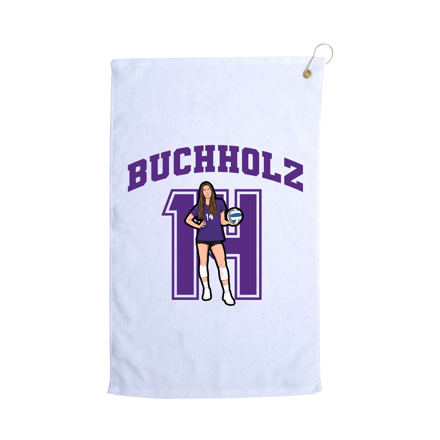 Golf Towel — Number in White
