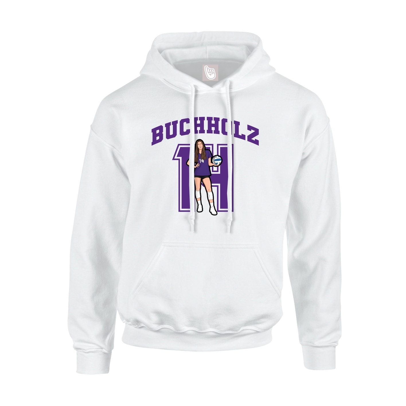 Hoodie — Number in White